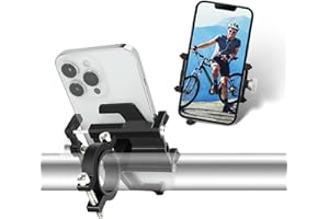 NineLeaf Bike Phone Holder | Not Block Camera,Motorcycle Phone Holder Aluminum | Silicone Anti-Slip,for Navigation & Recording,Anti Vibration Mount, Fits 2.17-3.74''Phones & 0.71-1.34'' Handlebars