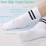 Zuimei Yoga Grip Socks Women Non Slip Grippy Socks Mid Calf White UK 39-42 view 3