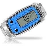 1" Turbine Fuel Flow Meter with 3/4" Adapter | Fits 1" &amp; 3/4" Pipes, Digital Fuel Flow Meter, Supports GAL, LTR, PT, QT, for Kerosene, Biodiesel, Light Chemicals