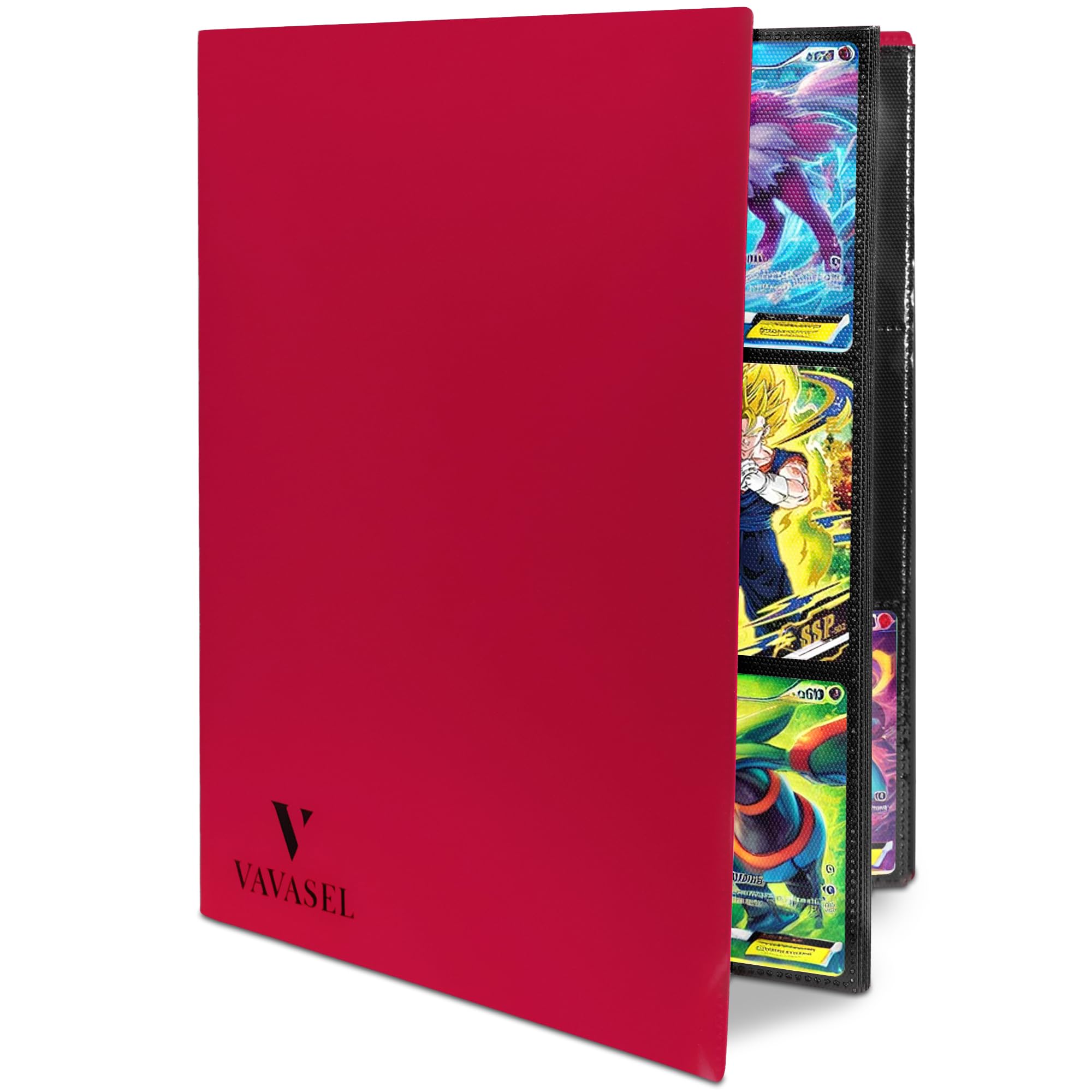 Vavasel 9 Pocket Trading Card Album Folder - 360 Side Loading Pocket Binder for Collectible Cards, TCG, Trading Card Game, and Sports Cards (Red) — image 1