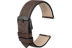 Anbeer Retro Watch Band Quick Release, Crazy Horse Leather Watch Straps for Men and Women, Band Width - 18mm 20mm 22mm 16mm 19mm 24mm