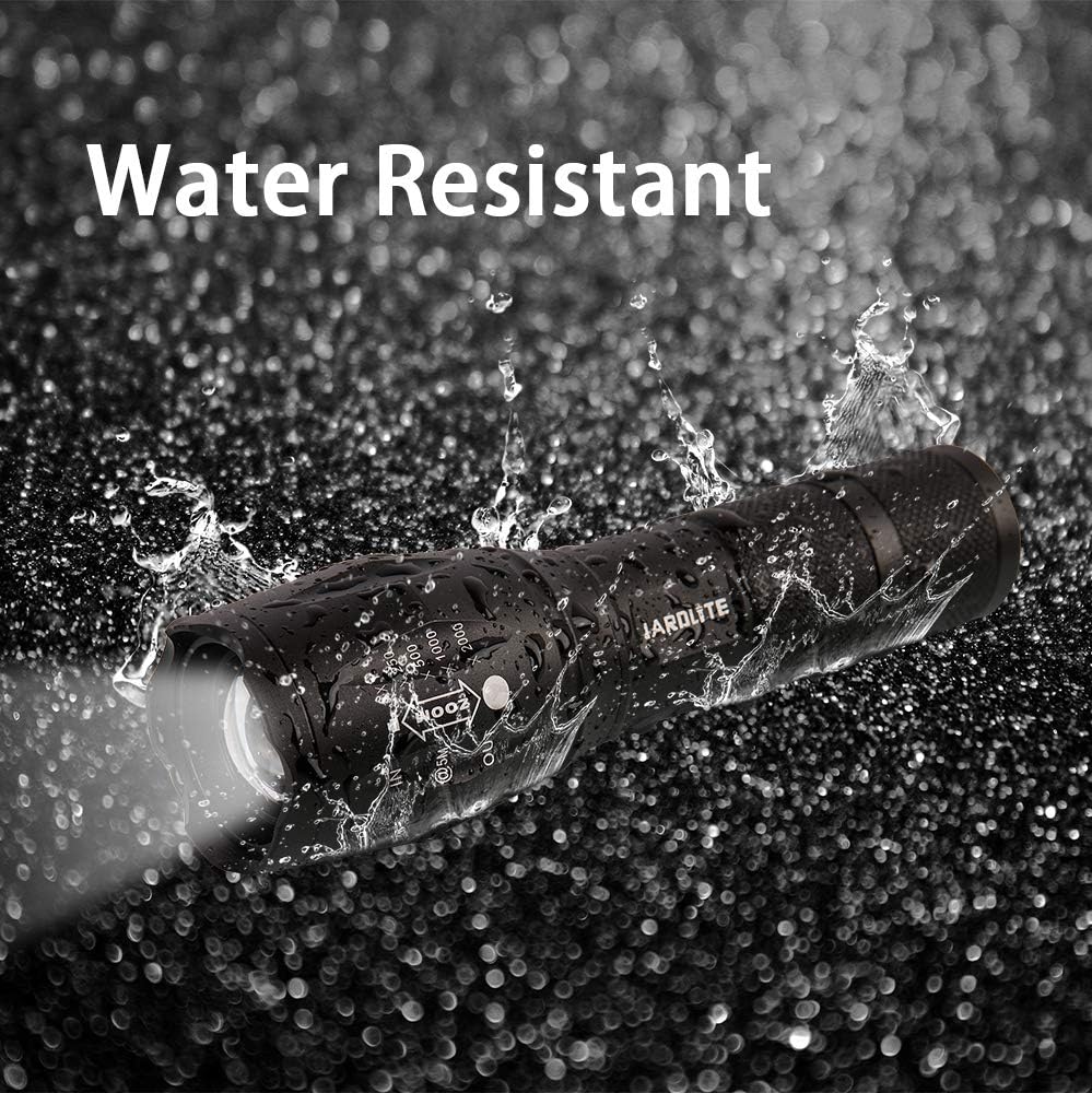 LED Emergency Handheld Flashlight with Adjustable Focus, Water Resistant, 5 Modes, Best Tactical Flashlight for Emergency, Camping and Fishing, 2 Pack - - 