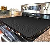 YUHFERA Stove Top Cover for Electric Stove - Silicone Stove Mat for Glass Top, Glass Cooktop Protector For Kitchen,Multi-functional Oven Covers for Electric Stove (Black,28 x 20)