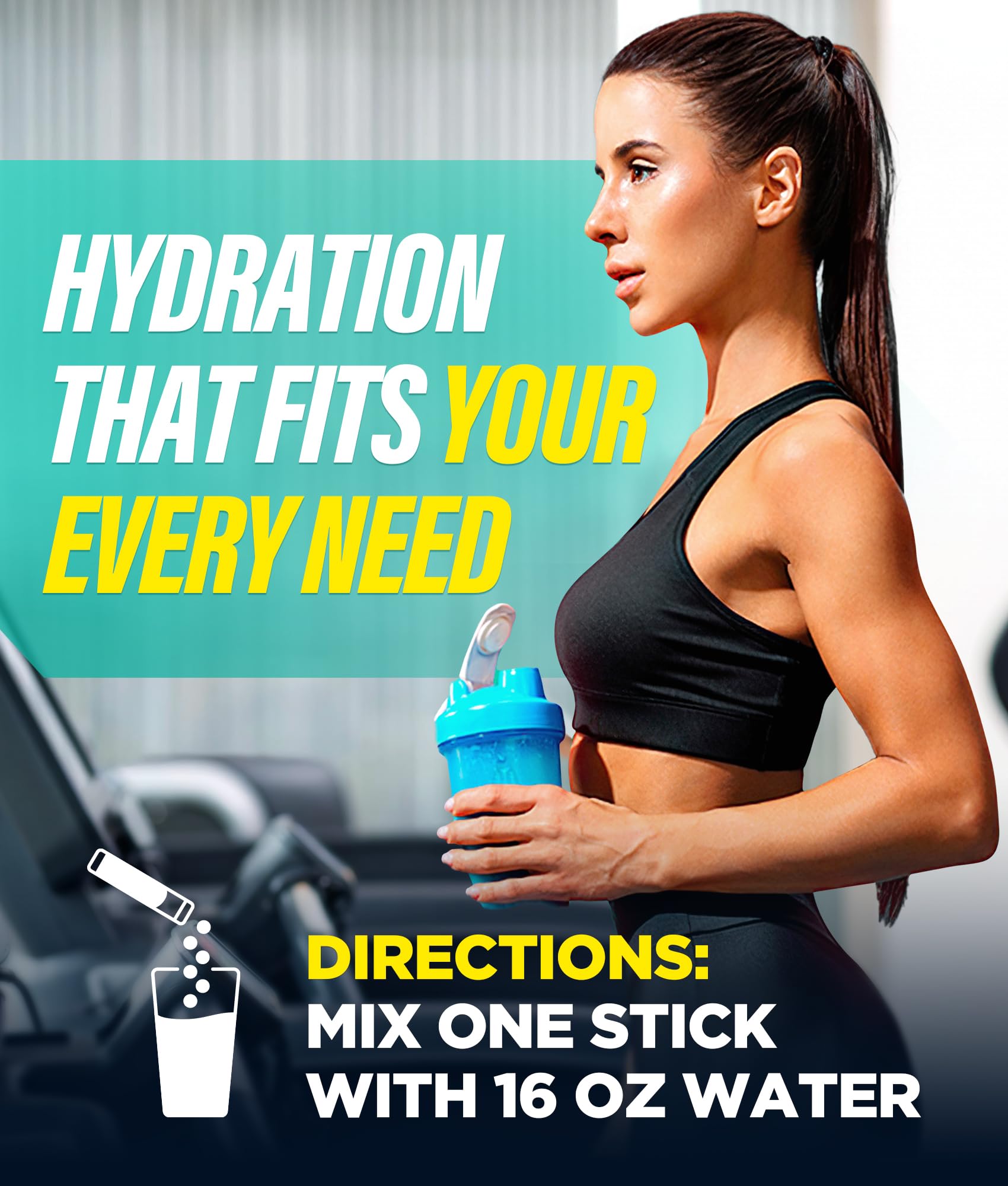 Sugar Free Electrolytes Powder with Natural Flavors, 3X Rapid Hydration Packets with 10 Electrolyte & Vitamins, Liquid Daily IV, Non-GMO, Gluten-Free, Keto, Vegan, 16 Sticks