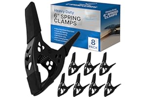 Lot of 8-6" inch Spring Clamp Large Super Heavy Duty Spring Metal All Black - 2.5 inch Jaw opening