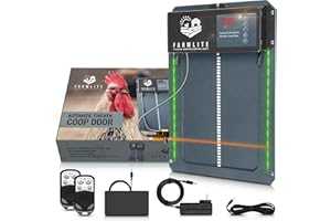 FarmLite Automatic Chicken Coop Door Opener | Non-Battery Powered Automatic Chicken Door | Automatic Coop Door with Timer and Light Sensor | USA Brand