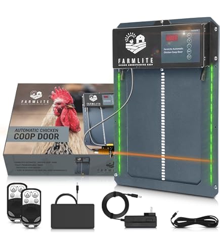 Titan Elite Automatic Chicken Coop Door Opener – Light Sensor & Timer, Battery Powered For Hen Houses-258531