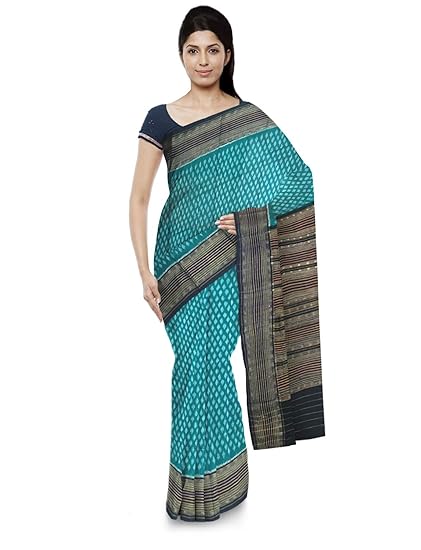 Odisha Handloom Ikkat Womens Cotton Saree (Multi-Coloured, orissa art 42)