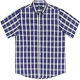 Double Pump Big and Tall Shirts for Men Short Sleeve Button Down Shirts from Size XL(T) to 6XL (T) Cotton