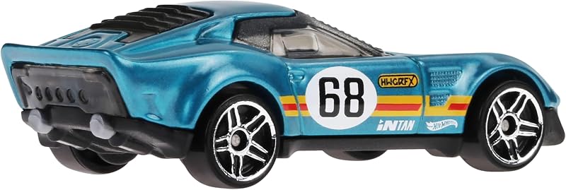 – Set da 10 auto da corsa (Un set a sorpresa tra stili assortiti), include Corvette, Lamborghini, McLaren e veicoli originali collezione die-cast 1:64, giocattolo 3+, HYM96
