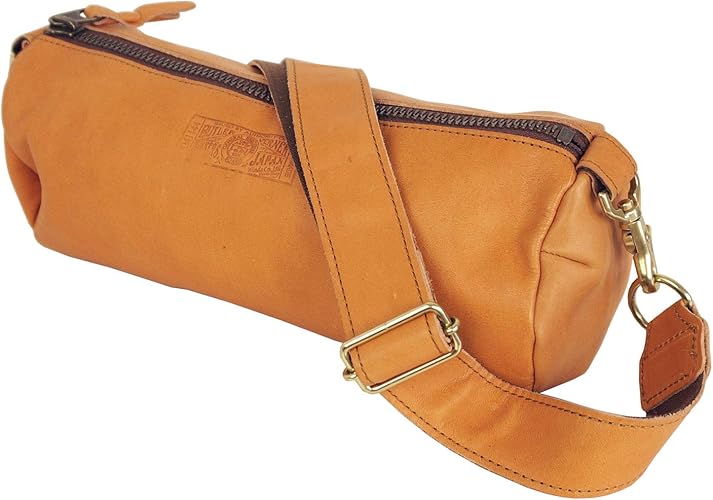 Amazon Butlervernersails メンズ レディース 馬革 レザー ドラムバッグ ロールミニショルダーバッグ Camel ショルダーバッグ