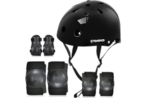 TOMSHOO Adjustable Helmet for Ages 5-16 Kids Toddler Boys Girls Youth,Protective Gear Set with Elbow Knee Wrist Pads for Skateboard, Bike, Skating, Cycling Roller Skate