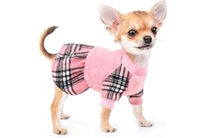 Kosiyi Small Dog Sweater Dog Clothes for Small Dogs Girl Male, Winter Dog Sweater Dress Pet Outfits, Chihuahua Yorkie Wedding Birthday Dresses Holiday Festival Puppy Clothes, XXS, Pink