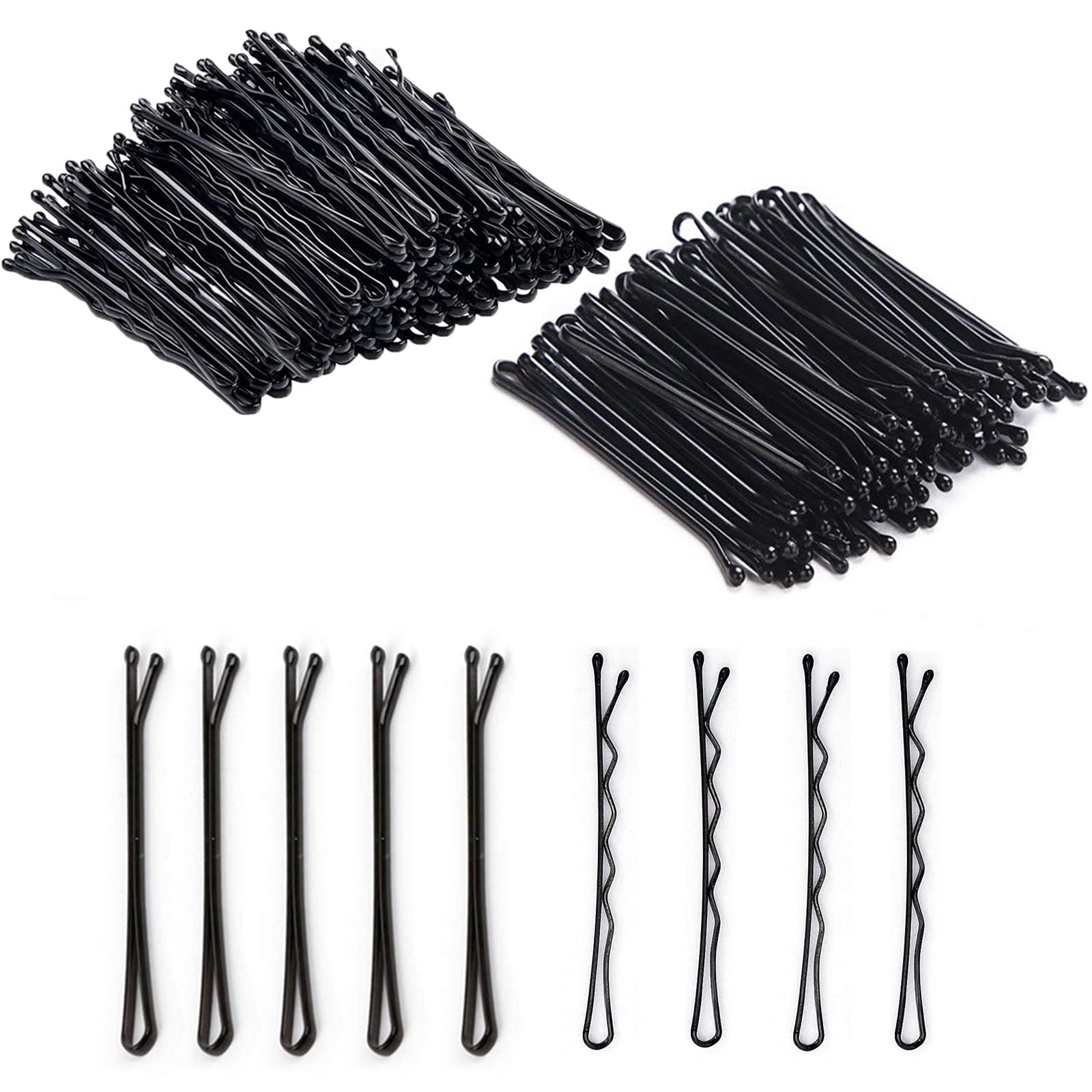 200 Pieces Bobby Pins,Hair Pins for women,Black hair Grips Clip,Wavy Bobby Pins and Straight clip Hair Grips Slides Metal Hair Clips – 5cm/1.97 inch Long for Hair Styling of Women…
