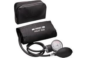 NOVAMEDIC Professional Black Adult Size Blood Pressure Machine, 8.7”-16.5", Aneroid Sphygmomanometer Medical Supplies, Manual Emergency BP Monitor for High Blood Pressure with Carrying Case