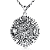 YFN Patron Saint Necklace Sterling Silver Amulet Medal Pendant Religious Protector Jewelry Gifts for Women Men