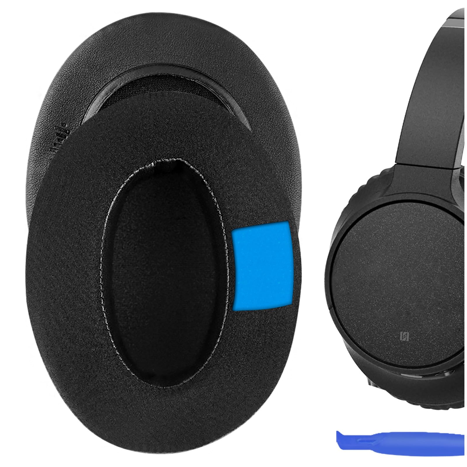 Geekria PRO Extra Thick Cooling Gel Replacement Ear Pads Compatible with Sony WH-CH700N, WH-CH710N, WH-CH720N Headphones, Ear Cushions with Video Guide (Black)