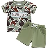 Onfmst Summer Toddler Baby Boy Clothes Aunties/Mamas Boy Outfits 3 6 12 18 24 Months 2T 3T 4T Short Sleeve Tops Shorts Set