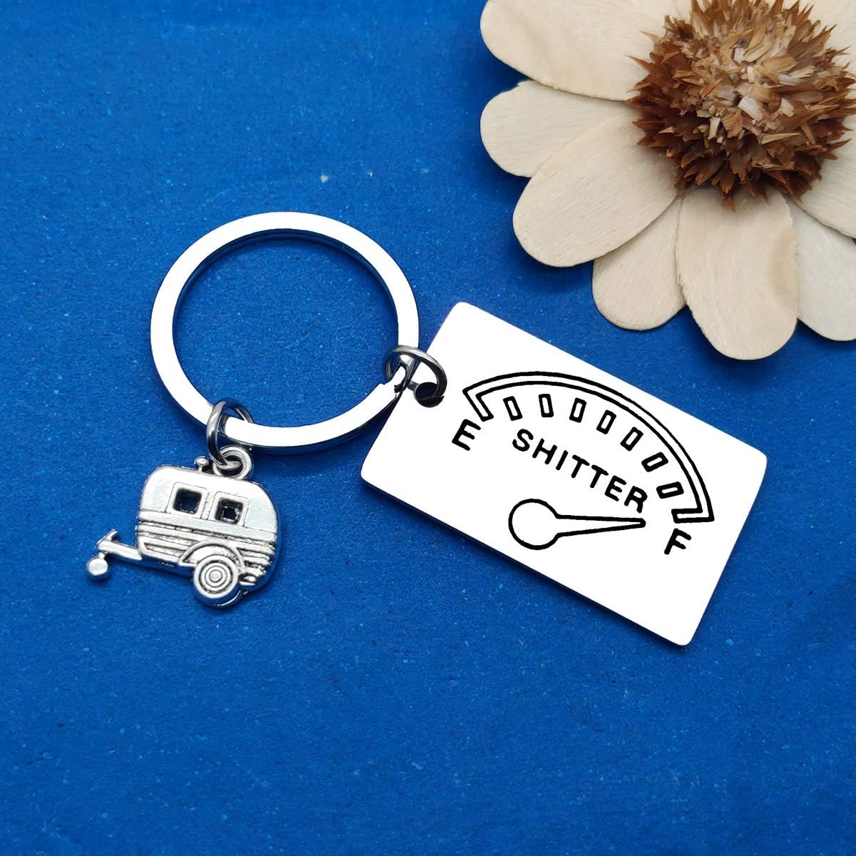Dabihu Shitter's Full Keychain Camping Keyring Gift Happy Camper RV Keyring Trailer Christmas Vacation Keyring Gift Outdoor Adventure Traveller Gifts for Women Men Motorhome Owner Gift Keychain - Image 4