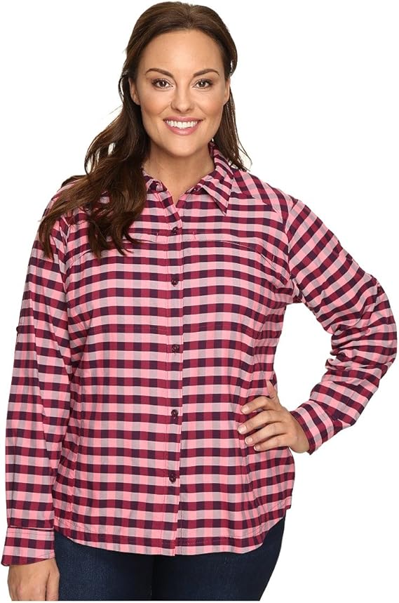 Amazon.com: Columbia Women's Plus Size Silver Ridge Plaid Long Sleeve Shirt: Clothing