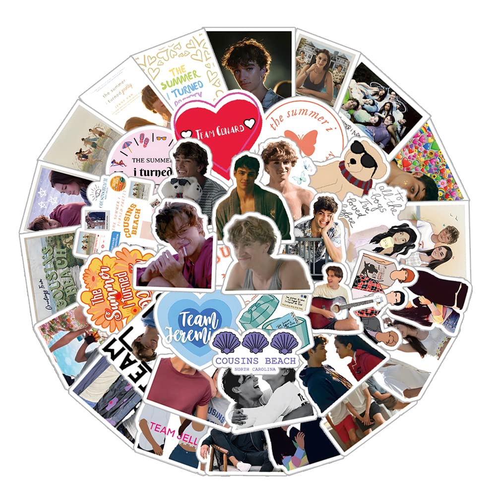 60 Pcs The Summer I Turned Pretty Classic TV Fashion Aesthetic Waterproof Vinyl Stickers for Adults for Birthday Party Supplies Decoration Favors for Water Bottles Laptop Suitcase