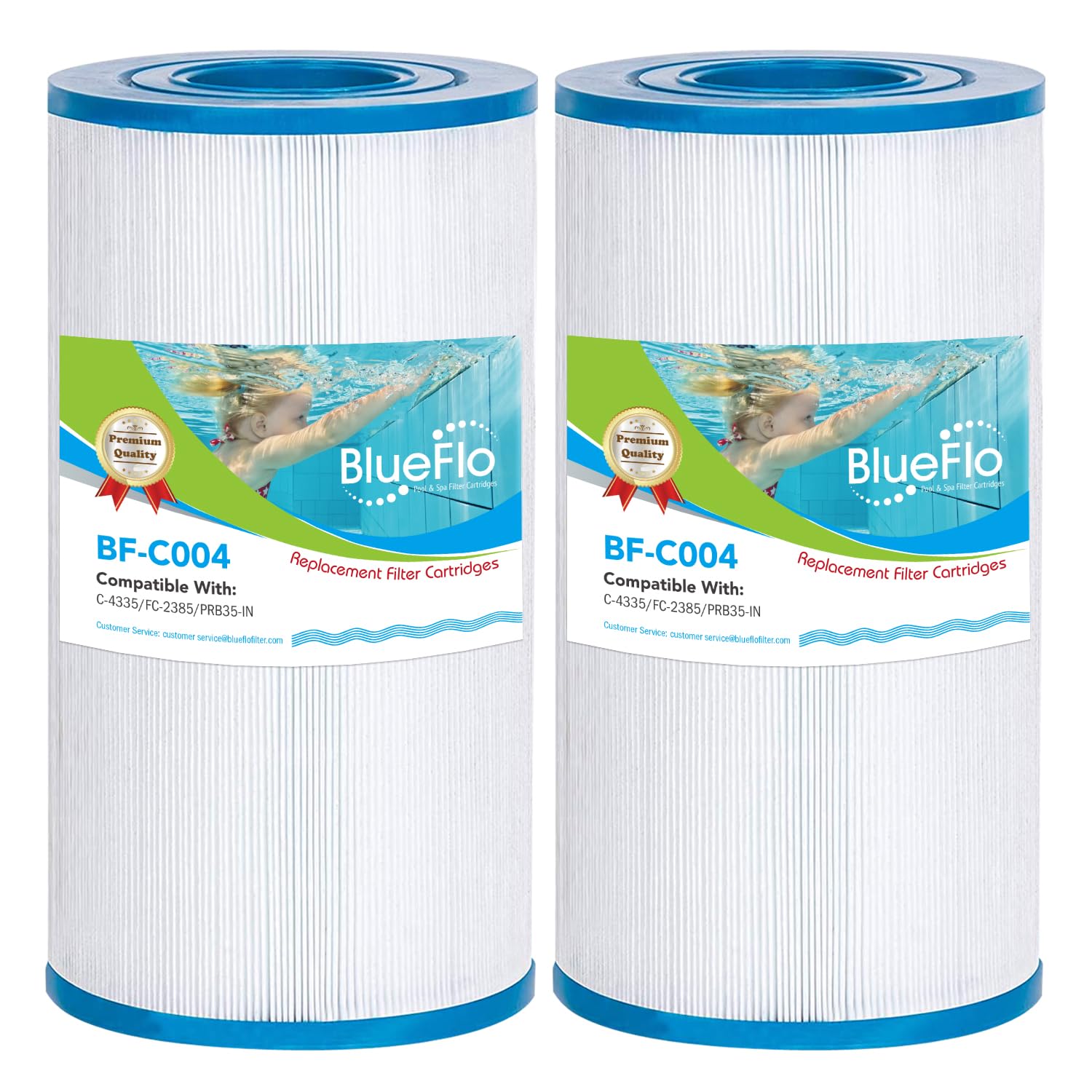 Photo 1 of BLUEFLO PRB35-IN Spa Filter Cartridge Replaces for Unicel C-4335, 409-219, Filbur FC-2385, 03FIL1300, R173431, 9-1/4” x 4-15/16” Hot Tub Filter, 2 Pack