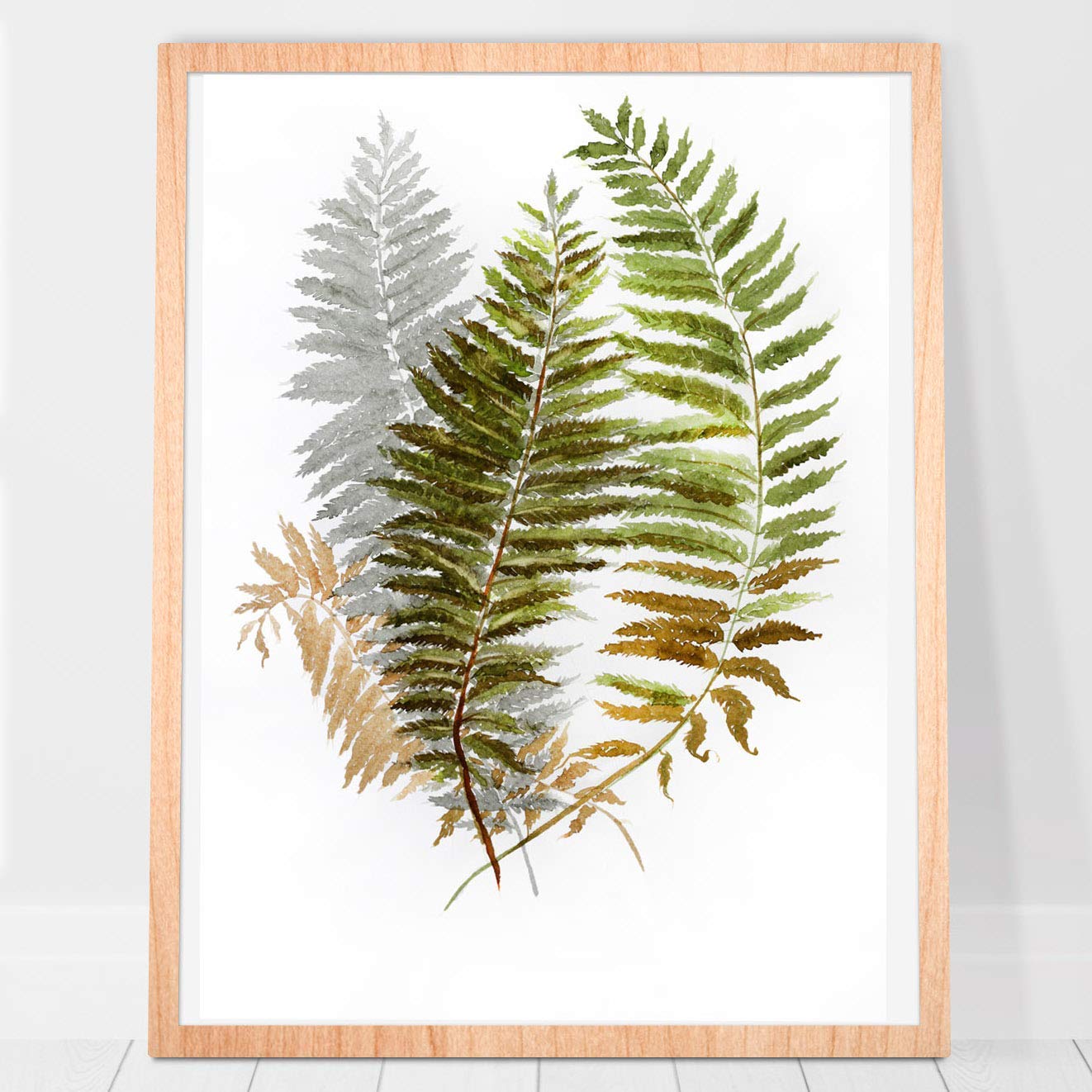 Amazon Com Fern Print Watercolor Art Botanical Plant Poster Fine Wall Art Nature Green Forest Home Decor 8 X 10 Inches Unframed Handmade
