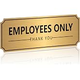 Employees Only Sign Sticker for Door,Self-Adhesive Brushed Gold Staff Only | Weatherproof Vinyl Brushed Gold Staff Only Door Sign,Employee Only Thank You Decor for Home, House,Business, Store,Restaurant
