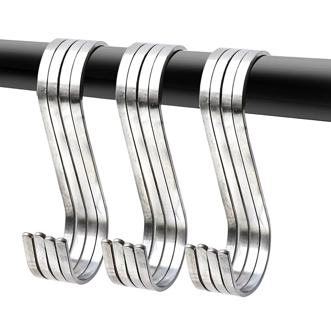 Anokay 12 pcs Ganchos Metálicos Planos para Colgar en Forma de S para ...