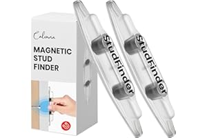(2-Pack) Calvana Upgraded Magnetic Stud Finder - No Battery Wall Scanner with 3 Extra Powerful Magnets for Deep Detection on 