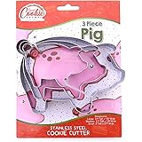 Pig, Sweet Cookie Crumbs Farm Animal Cookie Cutter Set, Large 3-Piece Set, Stainless Steel, Dishwasher Safe