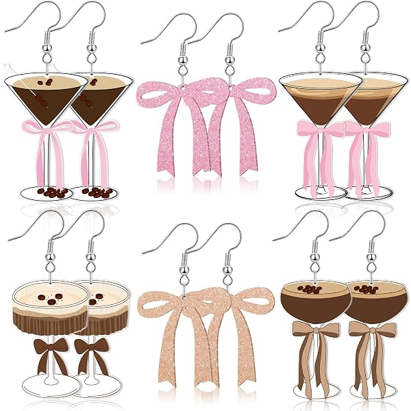 Acrylic Margarita Glass Earrings – Lightweight Dangle Earrings With Flowers & Fruit, Fun Cocktail Jewelry