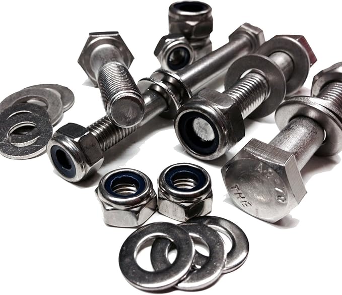 Wjelet M8 Schrauben Set 60mm - 10-tlg Edelstahl A2 V2A Mit Muttern & Unterlegscheiben - Für Möbel & Maschinen