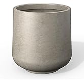 Kante 11.6" Dia Round Concrete Planter, Outdoor Indoor Large Plant Pots Containers with Drainage Hole and Rubber Plug for Home Garden Patio, Weathered Concrete