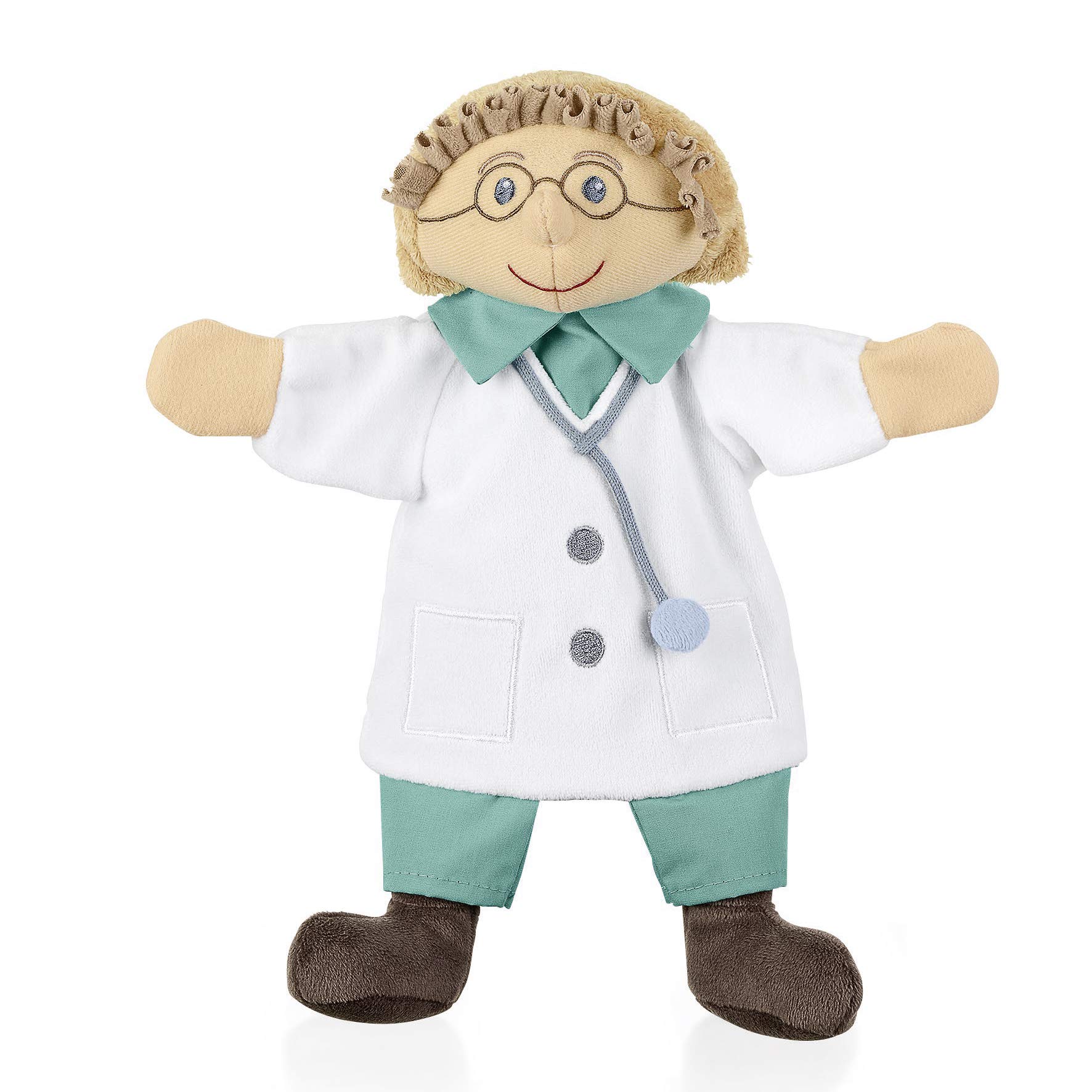 Sterntaler 3602031 Hand Puppet Doctor Ideal for Doll Theatre and Role Play 28 x 27 x 10 cm Multi-Coloured