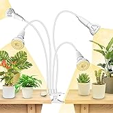 SANSI LED Grow Lights for Indoor Plants, 600W Full Spectrum Clip-on Gooseneck Grow Light with Ceramic Tech.,40W Plant Light for Indoor Growing High PPFD, Lifetime Free Bulb Replacement White, No Timer