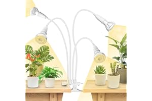 SANSI LED Grow Lights for Indoor Plants, 600W Full Spectrum Clip-on Gooseneck Grow Light with Ceramic Tech.,40W Plant Light for Indoor Growing High PPFD, Lifetime Free Bulb Replacement White, No Timer