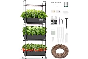 Growell Hydroponics Growing System Kit, 81 Pods Vertical Indoor Herb Garden with Smart LED Grow Light, Auto Circulating Water Pump Each Tier, 42L Hydroponic Gardening Systems for Ideal Gifts (Black)