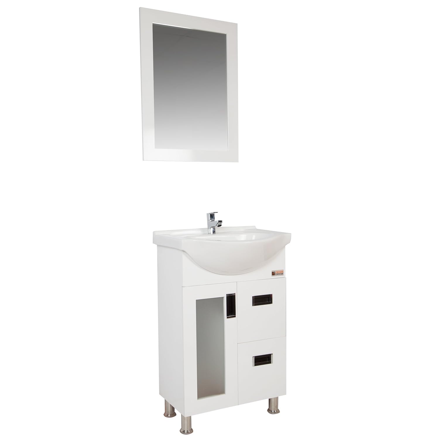 Crown Furniture Pvc Vanity Wash Basin Cabinet White Amazon In