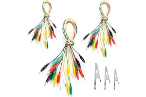 30PCS Alligator Clips Electrical, Eiechip Insulated Alligator Clips with Wires Test Cable Double-Ended Clips, Alligator Clips