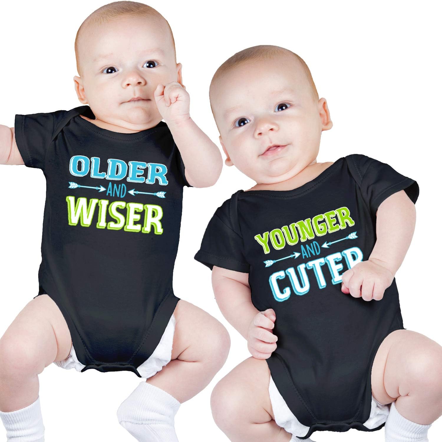Twin Outfits for Boy and Girl, Twin Shirts, Includes 2 Bodysuits, Twin Clothes