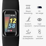 kwmobile Fitbit Charge 5 Screen Protector 2x Anti-Fingerprint Smart Watch Film view 3