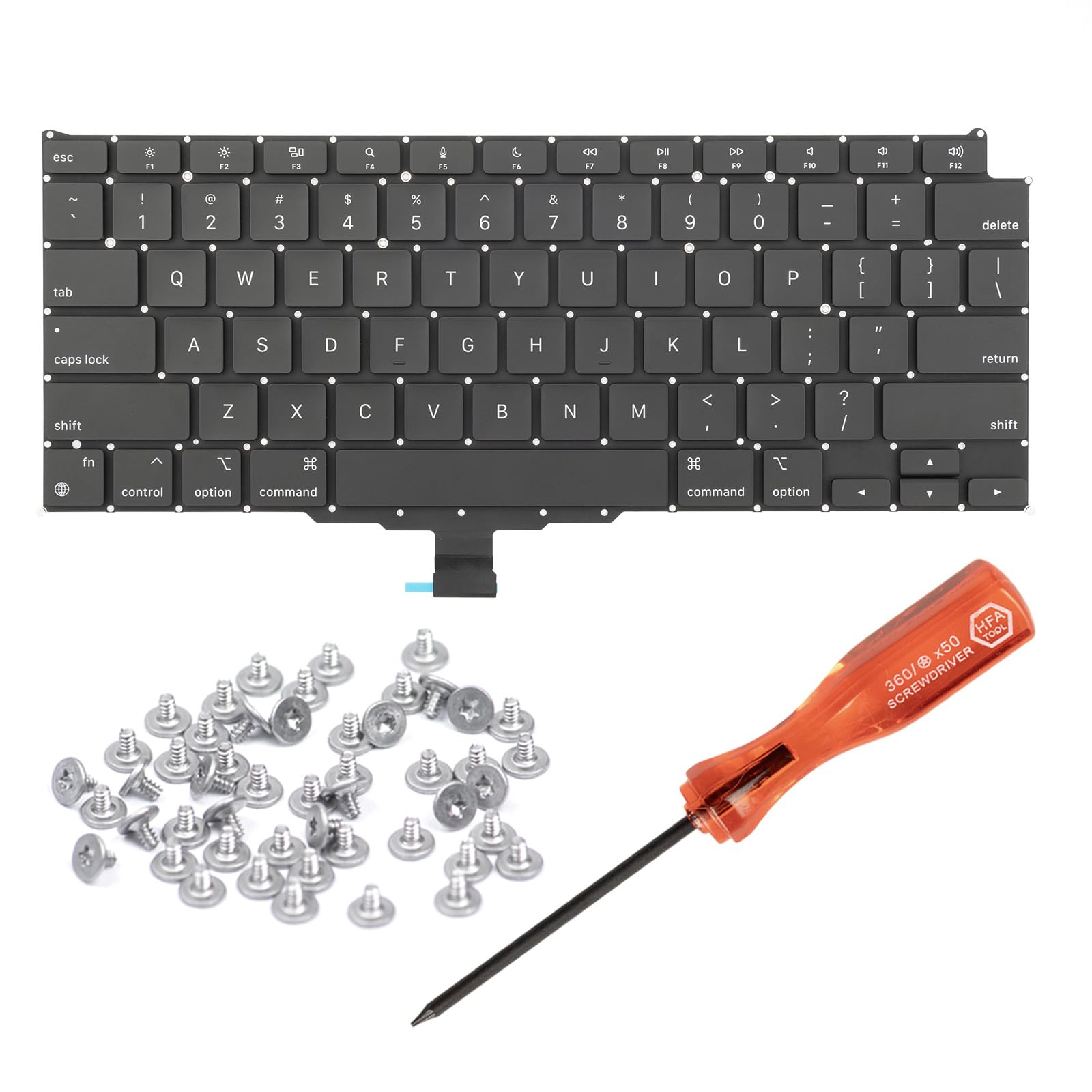 Photo 1 of HAWSON US A2337 Keyboard Replacement for MacBook Air Retina 13" M1 A2337 Late 2020 Year US Layout with Keyboard Screws and Screwdriver