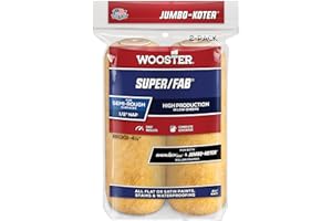 WOOSTER BRUSH RR301-4 Super/Fab Jumbo-Koter Paint Roller, 1/2 in Nap, 4-1/2 in L, Knit Fabric Cover, 4.5 Inch, No Color