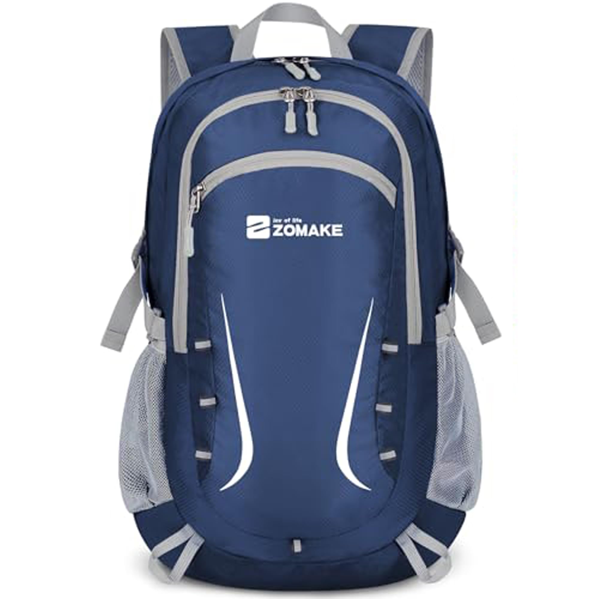 ZOMAKE Lightweight Foldable Backpack, 35L Packable Rucksack Folding Small Back Pack Foldaway Ultralight Daypack Collapsible for Women Men Travel Hiking Walking (Dark Blue)