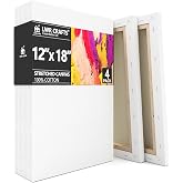 LWR CRAFTS Stretched Canvas 12" X 18" Pack of 4
