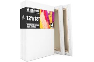 LWR CRAFTS Stretched Canvas 12" X 18" Pack of 4
