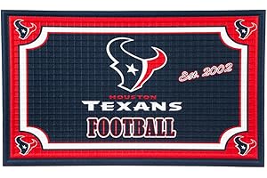Team Sports America Evergreen NFL Houston Texans Embossed Door Mat - 30" W x 18" H Durable Non Slip Floormat for Football Fans
