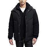 JAWERU Winter Coats For Men Winter Jackets Water Resistant Warm Thicken Insulated Hooded Windproof Coat