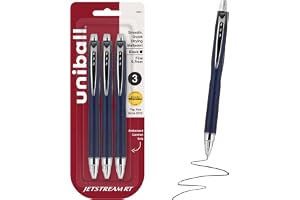 uniball™ Jetstream RT Ballpoint Pens, Black Ink, 0.7mm Fine Point, 3…